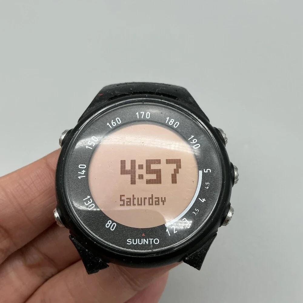Suunto T3c Mens Watch 43mm Beige Digital Black Sport Running New Battery